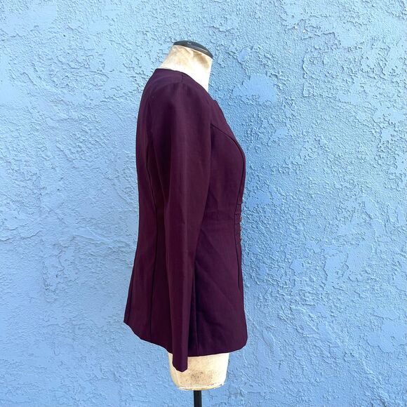 90s Blazer in Maroon Womens Medium Structured Top Military Details. - Picture 2 of 6